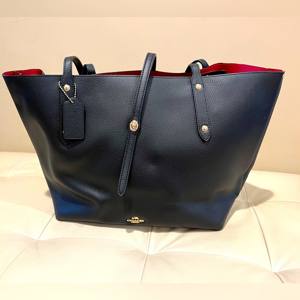 Coach large leather tote